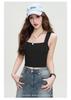 Summer Solid Color Versatile Sleeveless Tight Fitting Short Vest
