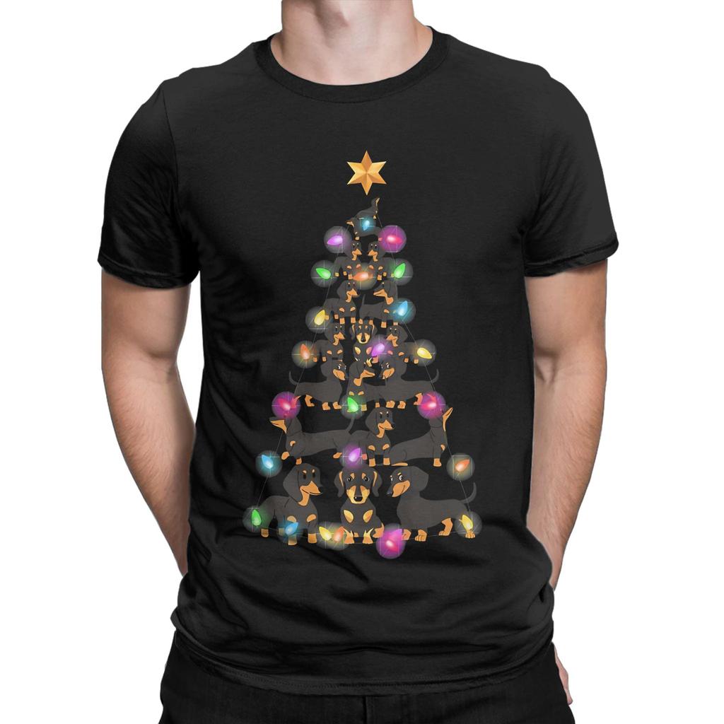 Dachshund Christmas Tree Sweater Funny Graphic 100 Cotton TShirt Dachshund Tops Tees For Unisex
