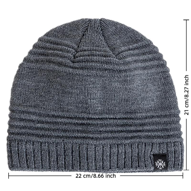 New Style Unisex Fur Lined Beanie Hat Keep Warm Winter Hat Thick Hat For Men And Women Snow Label Fashion Winter Cap