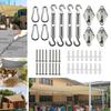 44 Pcs Shade Sail Hardware Kit for Four-Corner Sun Shades Outdoor Patio Canopy Accessories Set