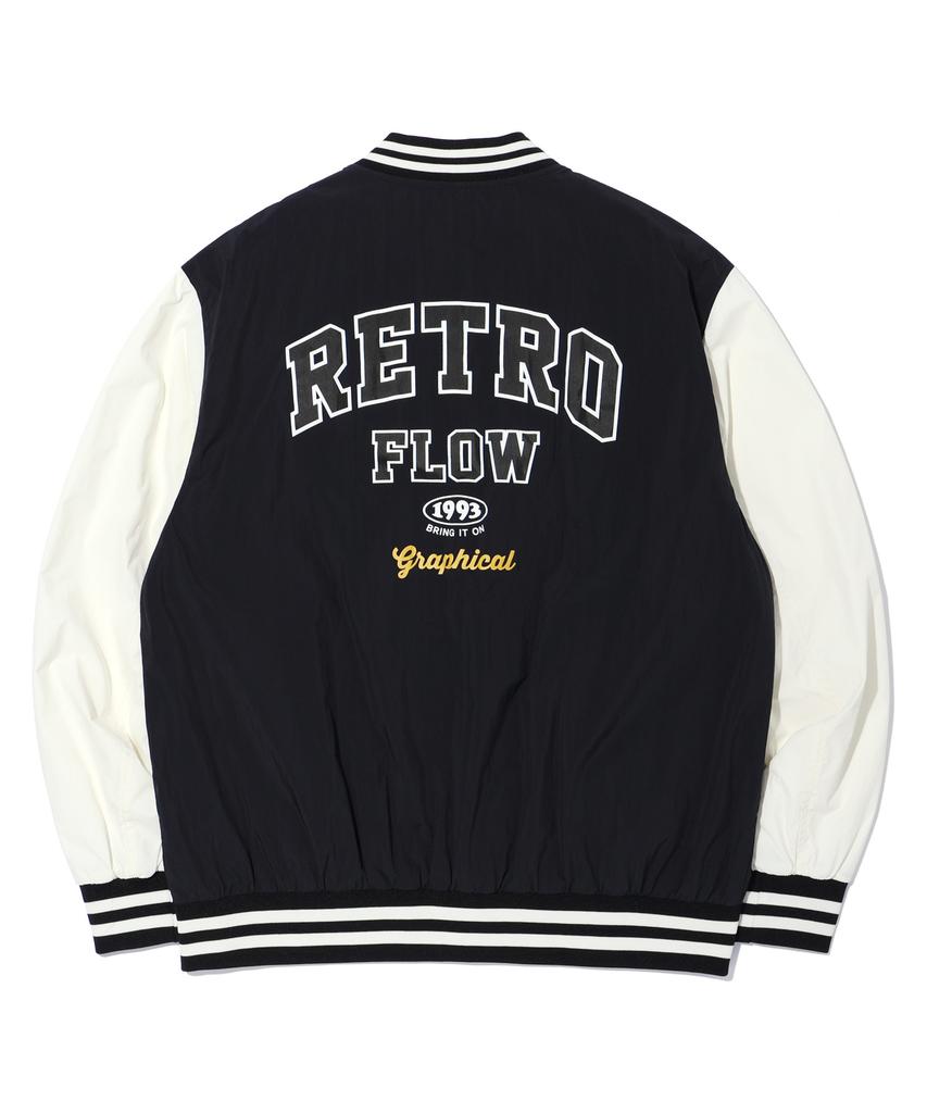 Distn9Ne Ретрофлоу Нейлоновый Свитшот в Стиле Varsity Черный (Lo2Ju212-076)
