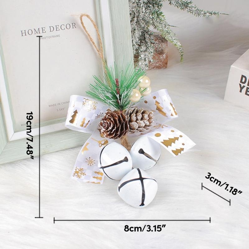 Christmas Bowknot with Bells for Christmas Tree Hanging Ornament Christmas Decoration Pendant Baubles Wedding Party Gift