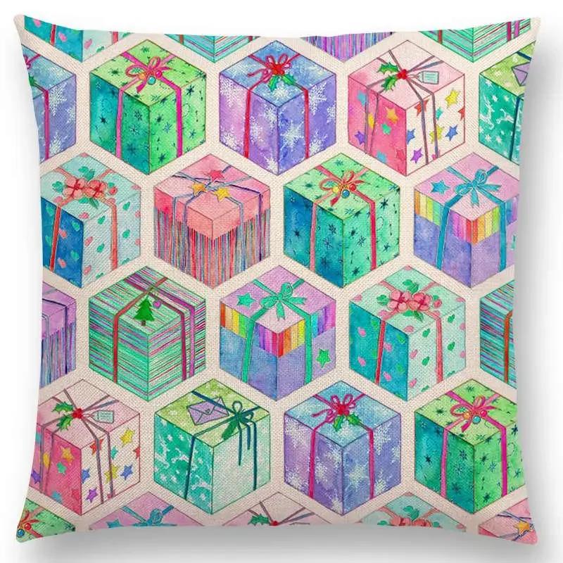 Новый Милый Рождественский Подарок Фрукты Тыква Мороженое Интересное Искусство Красочный Декоративный Узор Наволочка Подушка для Дивана