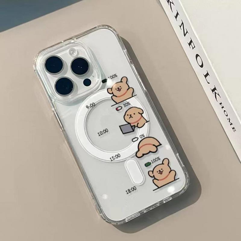 Линия щенков: Милый магнитный чехол для зарядки Apple iPhone 15/14 Pro Max/13/12 PM