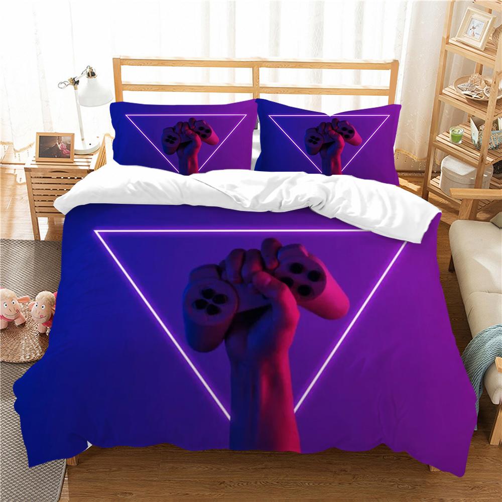 Постельное белье с игровой ручкой и принтом, набор пододеяльников, крутой домашний текстиль, детское постельное белье, комплект королевских размеров, стеганый чехол