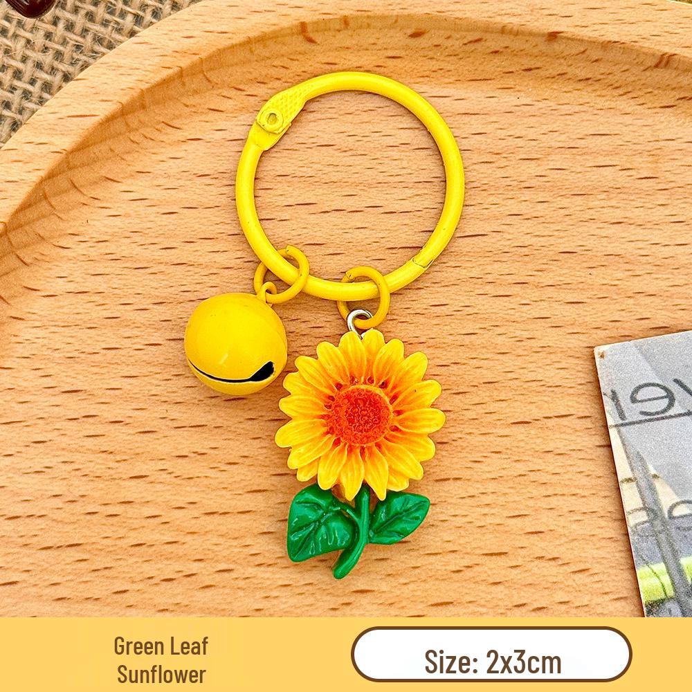 Motivational Sunflower Resin Keychain: First Place Bag Decoration Pendant