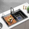 304 Stainless Steel Kitchen Sink Fixture with Kitchen Faucet Drain Accessories Gray Mutiple Size Single Bowl Wash Basin for Home