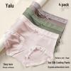 Yalu Women's Lace Mid-Waist 4-Pack Underwear with Mulberry Silk Crotch