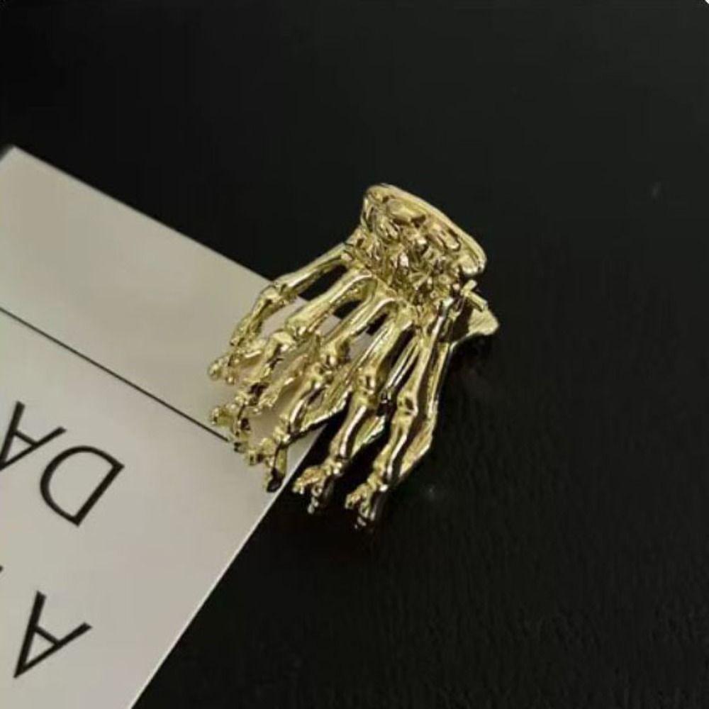 Zinc Zinc Zinc Alloy Skeleton Hand Hair Claw Hollow Metal Hair Claw Simple Ghost Paw Hair Claw  Girl