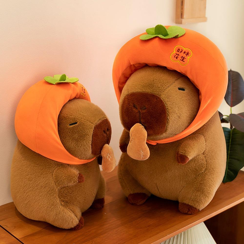 Wearing Headband Capybara Plush Toy Doll Peanut Stuffed Capybara Doll  Children's Day
