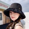 Summer new bucket hat seaside beach outing visor big brim showing face small hat women's versatile sunscreen hat