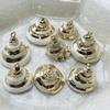10Pcs, Summer Boho Style Natural Shell Conch Zinc Alloy Golden Edge Pendant Charms for DIY Necklace Accessories, Creative Jewelry Making, Sell Well