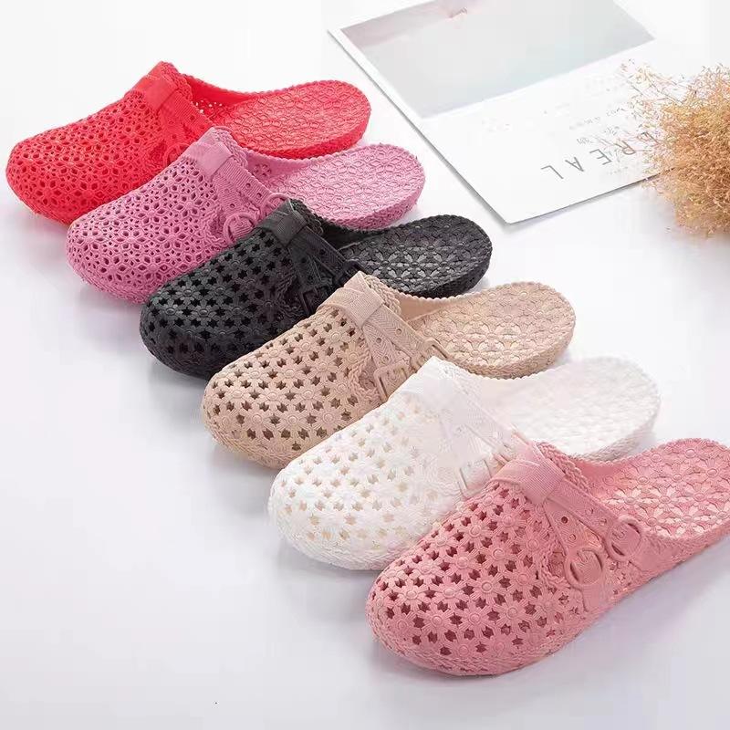 Весна, лето, осень, обувь с дырками, домашние садовые сандалии, тапочки, женская пляжная одежда для ванной, нескользящая дышащая домашняя мода