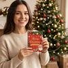 Secret Santa Gift Ideas Christmas Card Book, 10-Page Holiday Holder with Write-On Money Notes, Festive Paper Booklet for Xmas Exchange, Stocking
