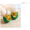 Французский ретро темперамент роскошные рождественские красные и зеленые серьги-пусеты, женские украшения из титановой стали.