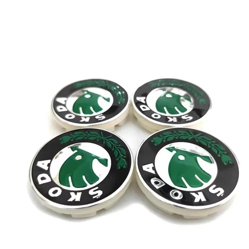 4pcs 55mm IZD501151A Car Original Wheel Center Cover Hub Cap Emblem Sticker For Octavia Superb 2 MK2 Fabia Yeti A5 Accessories