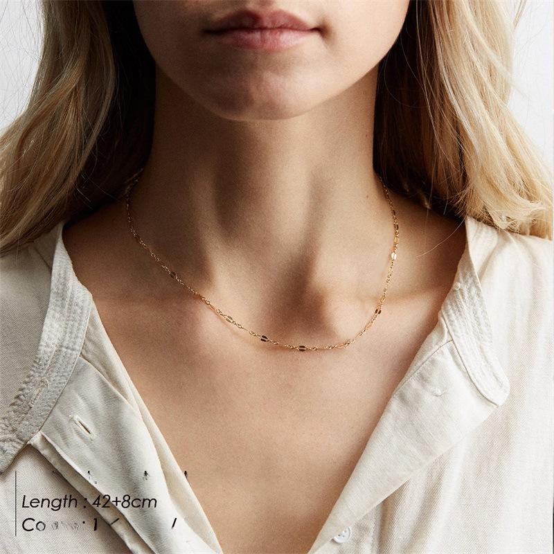 Женское ожерелье eManco из позолоченного титана на ключицу