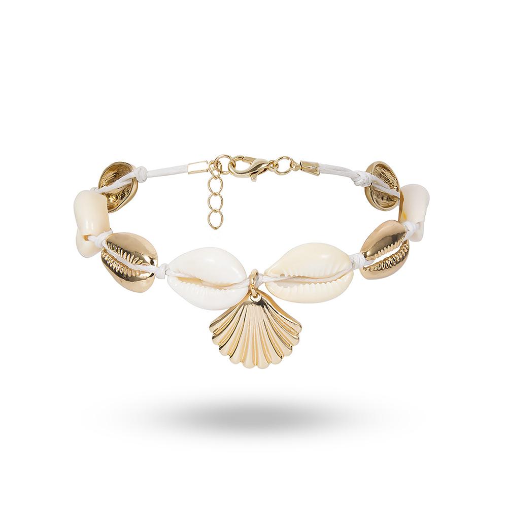 Women Simple Alloy Handmade Foot Chain National Style Adjustable Shell Design Anklet