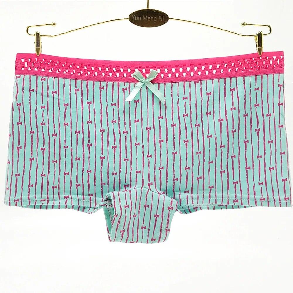 Boxer for Woman Cotton Sexy Panties Kawaii Ladies Boyshort ButterflyPrint Underwear Briefs Bow Girls Knickers 6 Pcs/Lot