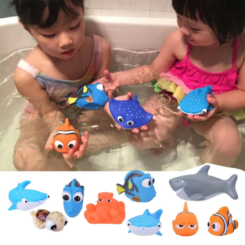 Disney Finding Nemo Soft Rubber Baby Bath Toy Water-Squirting Squeaking Toy for Toddlers Floating Animal Design Suitable for Bathtub or Pool
