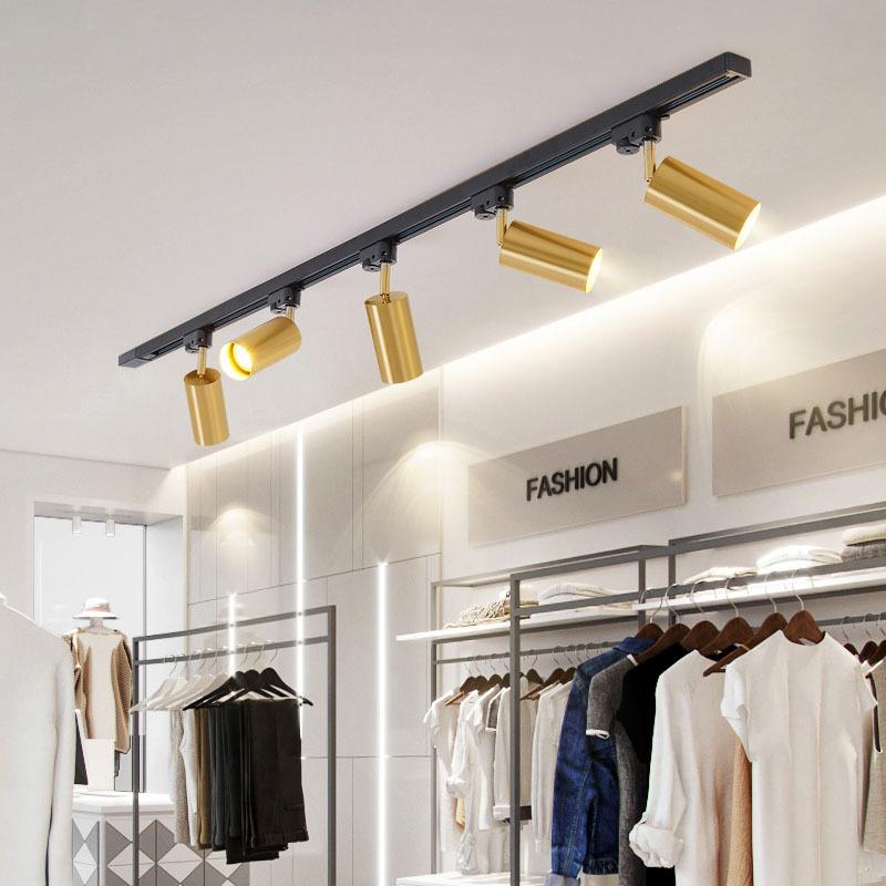 Светодиодный трековый светильник GU10, алюминиевый потолочный светильник, современный золотой трековый светильник, светильник для магазина одежды, потолочные светильники