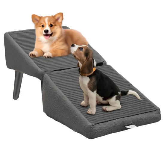 Dog Ramp Foldable All-in-One Dog Ramp And Stool for Bed Couch 13.7" Multifunctional Dog Chair with Ramp for Small Medium Dogs