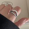 BF CLUB 925 Sterling Rings for Women Simple Geometric Handmade Irregular Retro Double Layered Dot Ring Allergy For Birthday Gift