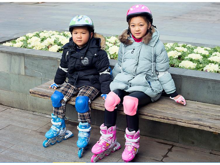 Регулируемые мигающие роликовые коньки для детей, мужчин и женщин - полный комплект