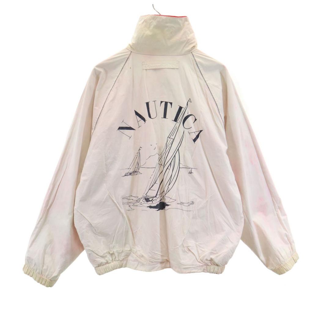 Nautica 90s Old Flag Tag Reversible Zip Jacket L Red X White Men's Used