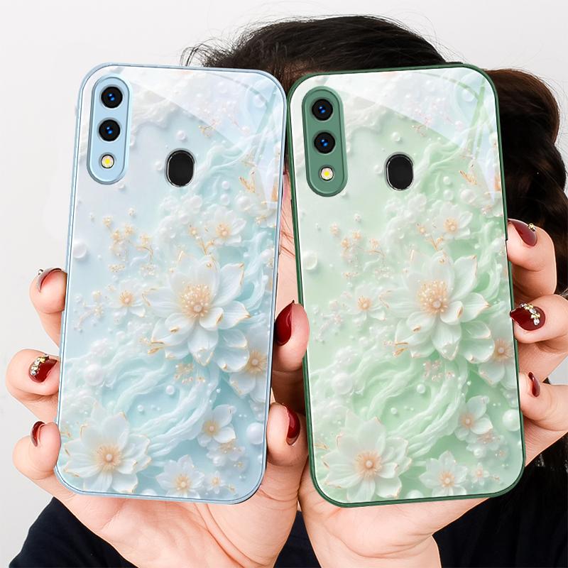 Красивые белые цветы Для Samsung A20 30 22 23 24 25 26 A31 32 33 34 A35 42 50 51 52 53 54 55 56 70 71 72 73 стеклянный чехол для телефона