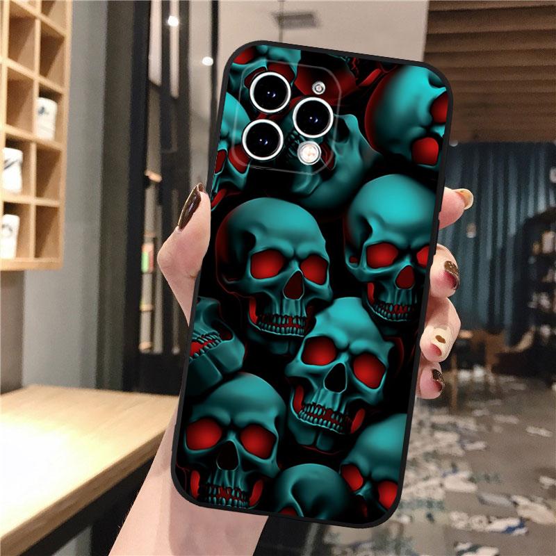 Phone Case Carcasa Funda For iPhone 17 Pro Max 17 Air 16 15 14 13 Pro Max 15 16 Pro 15Plus Skull Case