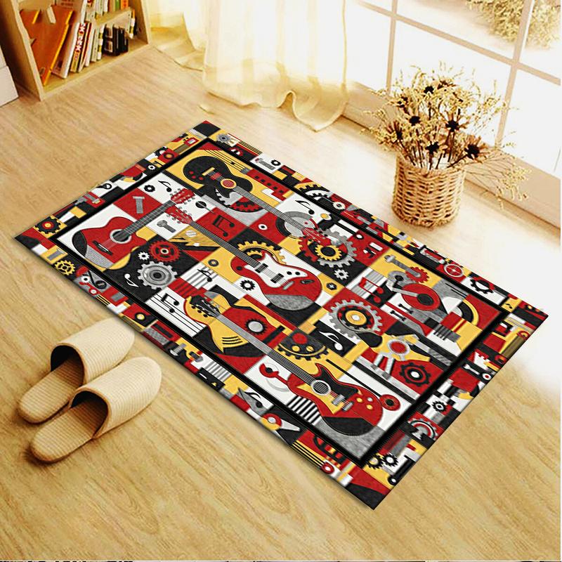2025 New Guitar Geometry Carpet Rug for Living Room Bedroom Home Sofa Decoration,Kids play Non-slip Floor Mat57