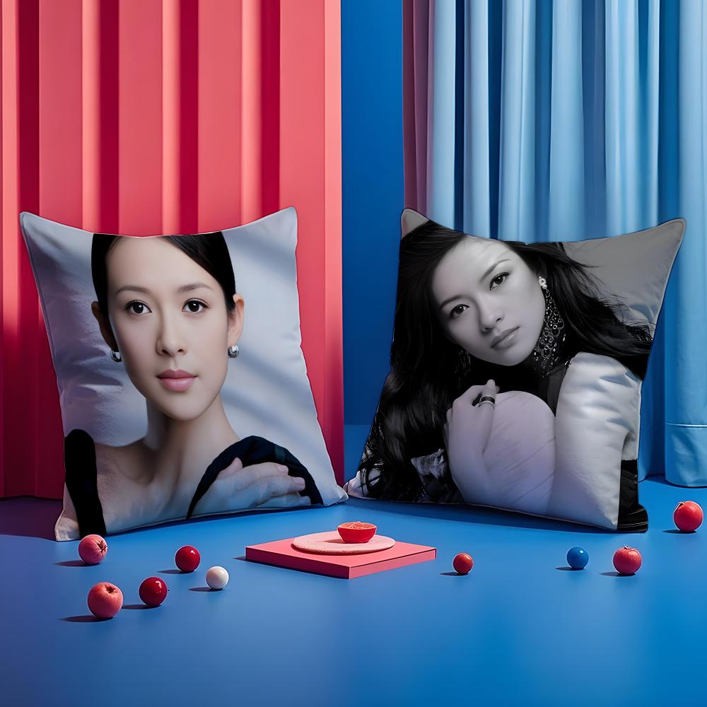 Zhang Ziyi Cushion Cover 1 Piece Short Plush Pillowcase, Soft And Washable, Mostly Used For Sofa, Car