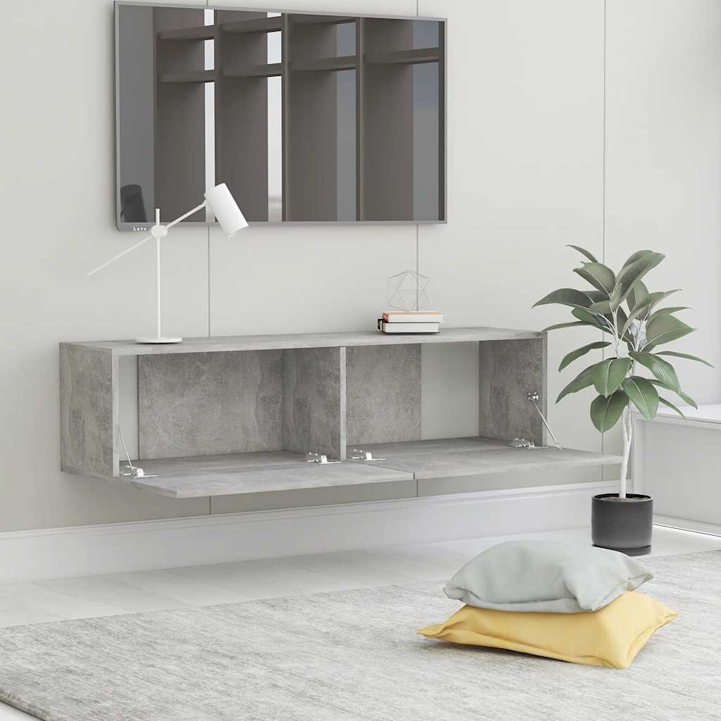 TV Cabinet Concrete Grey 120 x 30 x 30 cm Engineered Wood