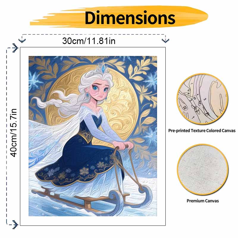 Disney Цифровой набор для рисования маслом «Ледяная королева» ручной работы DIY для домашнего декора