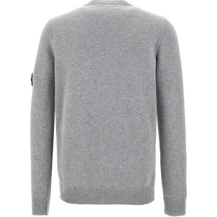 STONE ISLAND Джемпер из шерсти ягненка меланжевого серого цвета унисекс 8115508A3-V0M64