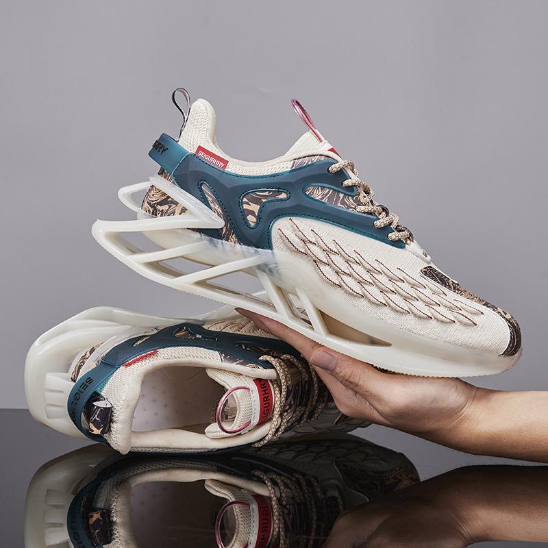 Fashion New Men's Casual Sports Shoes Fly Woven Mesh Breathable TPU Hollow Sole Wear-resistant Anti-slip Tennis Basketball Sports Shoes