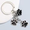 Cartoon Footprints Enamel Key Chains Bag Ornaments Cute Pendant Keychain Jewelry Gifts