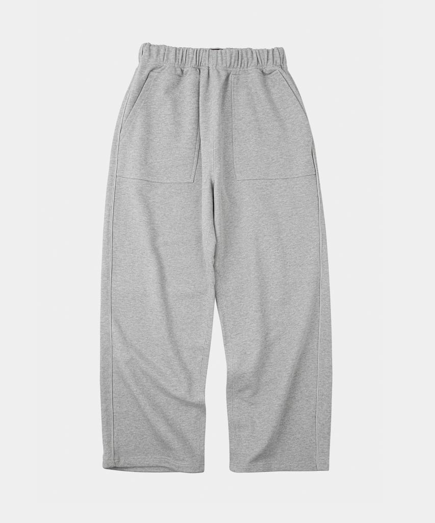 LETTERCOMO Heavy Cotton Piping Wide Sweatpants Gray