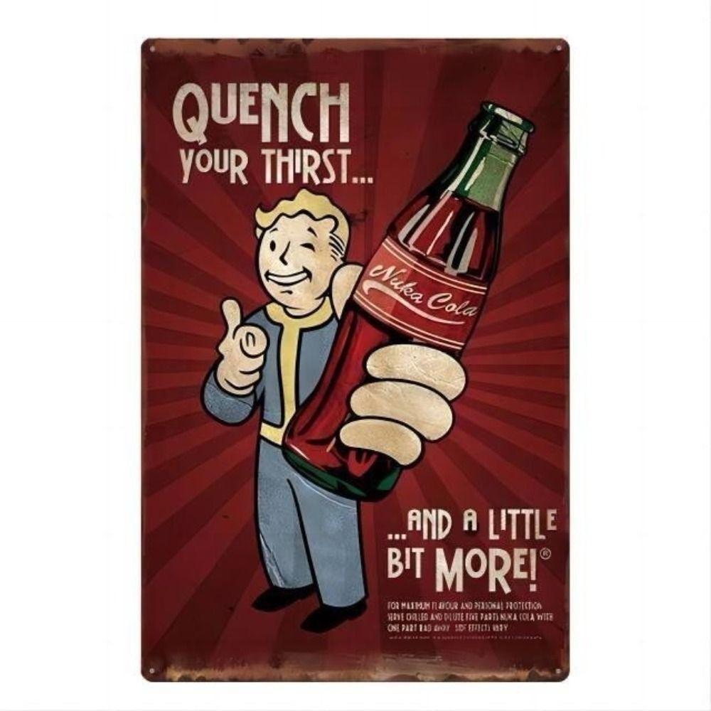 Fallout Nuka Cola Metal Sign Retro Decor for Game Room 20x30 Cm