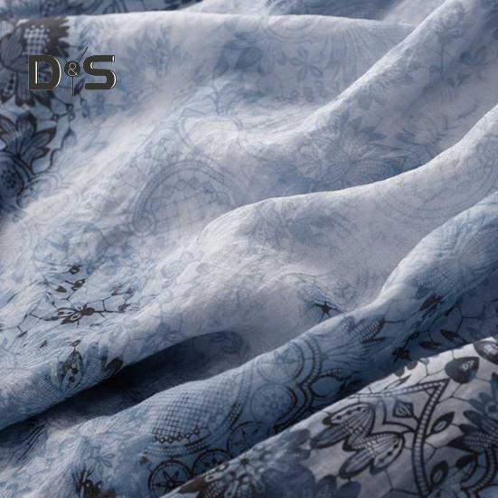 Женское летнее льняное платье больших размеров, повседневное платье-миди с цветочным принтом и круглым вырезом, рукавом 3/4, свободное струящееся пляжное платье-сарафан