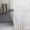1 Simple Frosted Flower Shower Curtain | Waterproof, Mildew-proof, Non-punching, 72"x72" with 12 Hooks