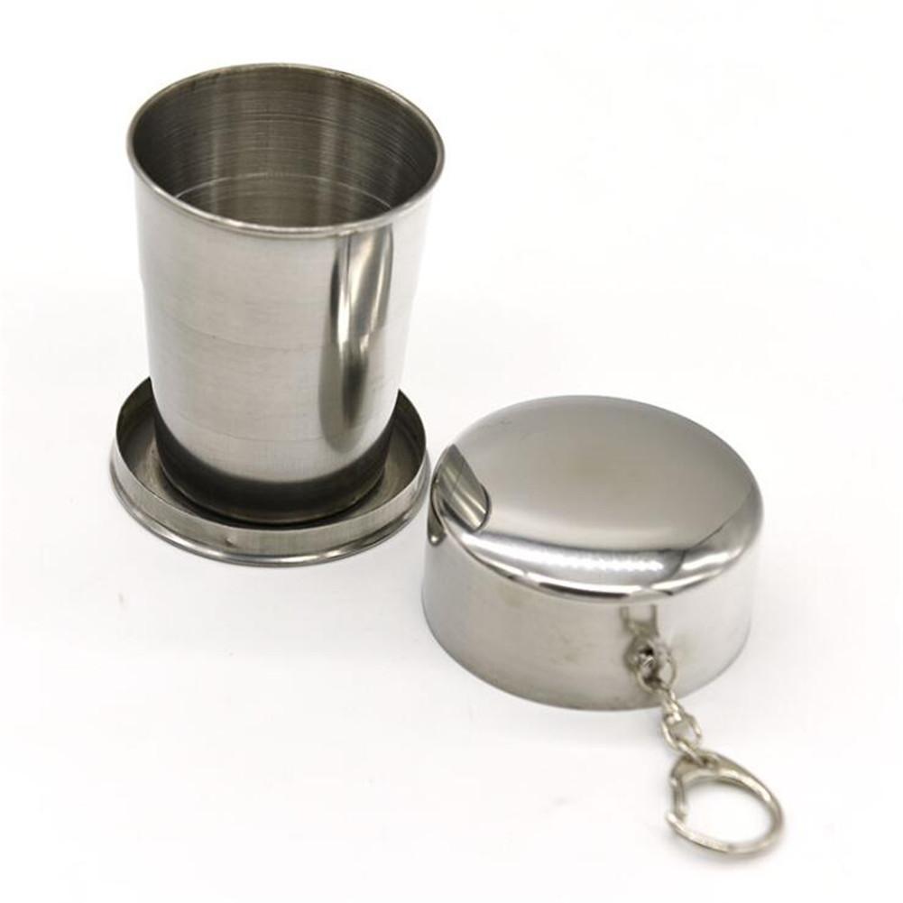 Stainless Steel Outdoor Travel Folding Cup Portable Collapsible Mug for Camping Hiking