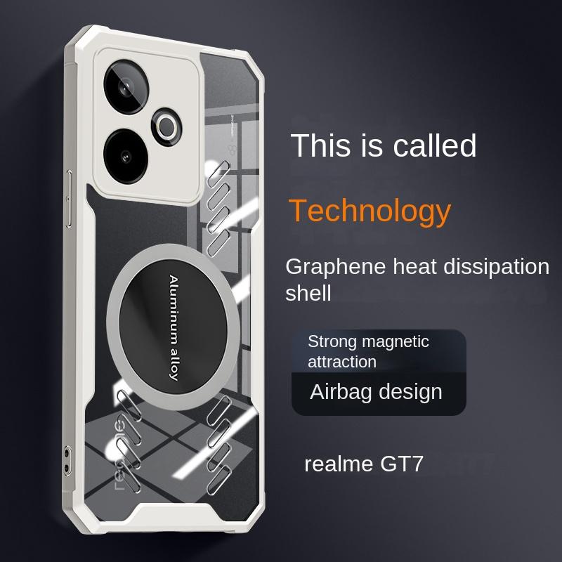 Чехол для OPPO Realme GT 7 Жесткий с теплоотводом Магнитная защитная задняя крышка Чехол для корпуса телефона Realme GT 7 Pro GT Neo 7