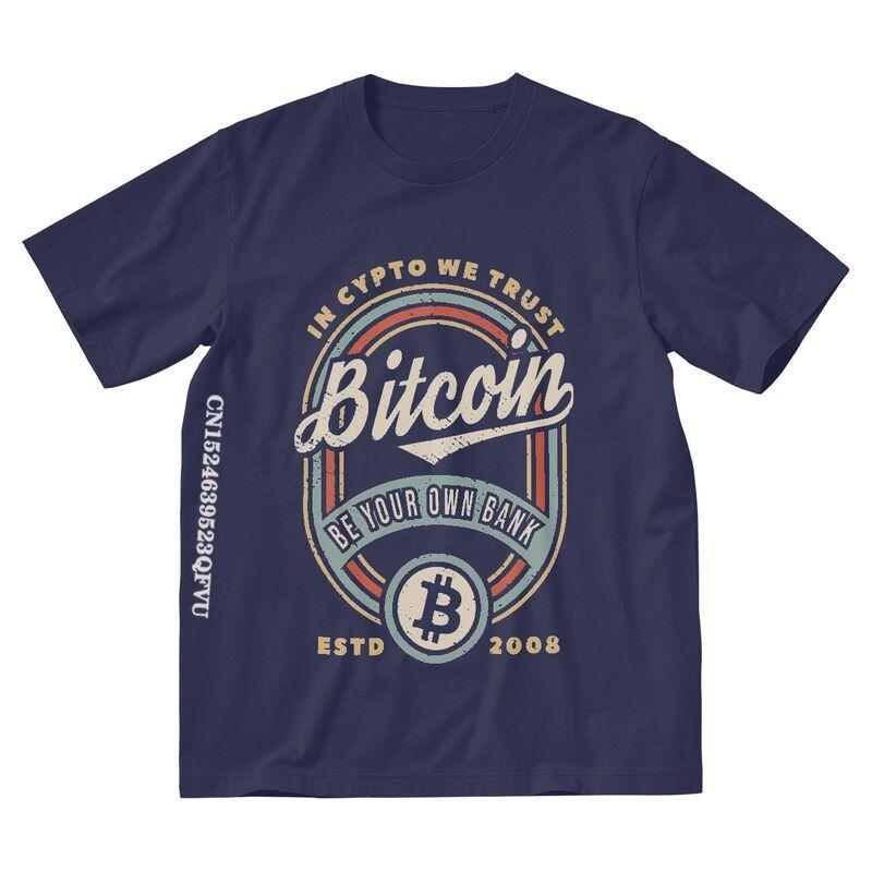 Vintage Bitcoin In Crypto We Trust T Shirt Men Men Fashion T Shirts Emo Clothes BTC Tshirts Gothic Anime Clothes Alternative