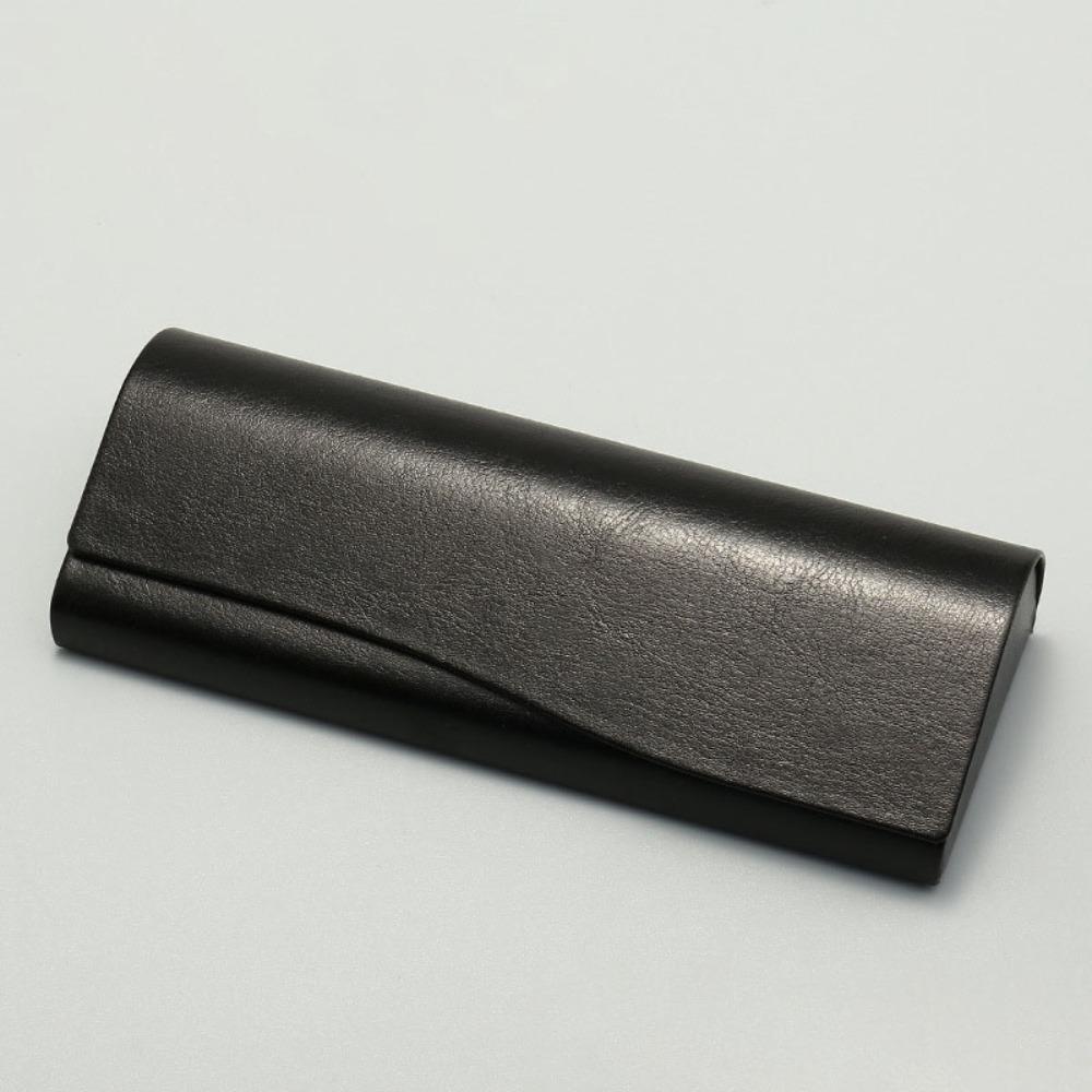 Модный кожаный футляр для очков с глазурью, однотонная коробка для солнцезащитных очков, винтажный кожаный футляр для очков для мужчин