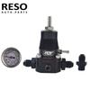 RESO- Universal 30-70 PSI Black Aluminum Car Fuel Pressure Regulator Gauge 3 AN6 Fitting 3 Washers Kit