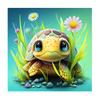 Frame Painting By Numbers For Beginner Kits Cute Turtle Animals Handicrafts Picture On Numbers For Home Decoration 40x40