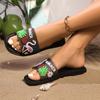 New Summer Fashion Comfortable Round-toe Anti-slip Roman Sandals Casual Versatile Large Size High-end Flat Shoes for Women