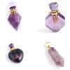 1Pc Natural Stone Amethyst Pendant,Healing Amethyst Perfume Bottle Pendant,Women Men Charms for Jewelry Making DIY Necklace Accessories Craft Gifts